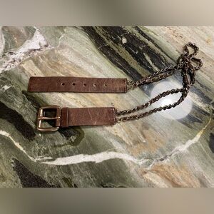 HYDE COLLECTION LEATHER AND CHAIN BELT - Small